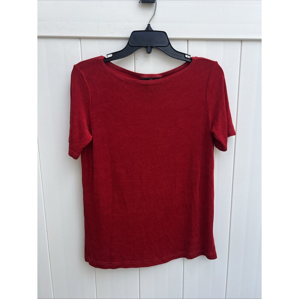 Carole Little Red Acetate Stretch Women's Medium Short Sleeve Slinky